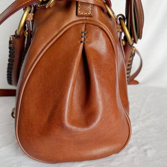 Dooney & Bourke Italian Vacchetta Leather Florentine Satchel - Picture 5 of 13